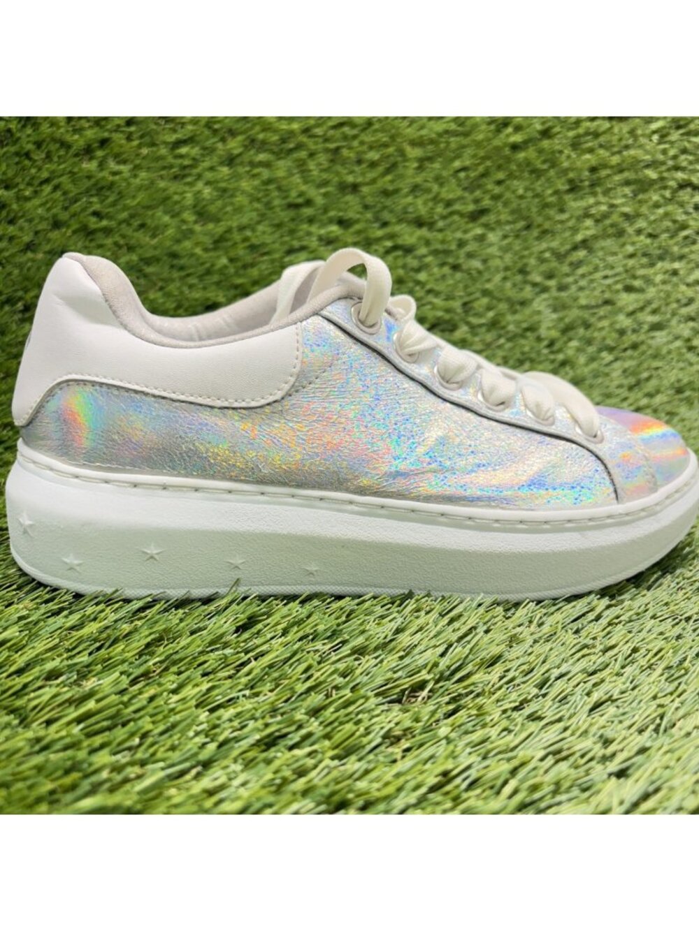 Skechers High Street Crackled Metallic Womens Size 7 Athletic Shoes Sneakers